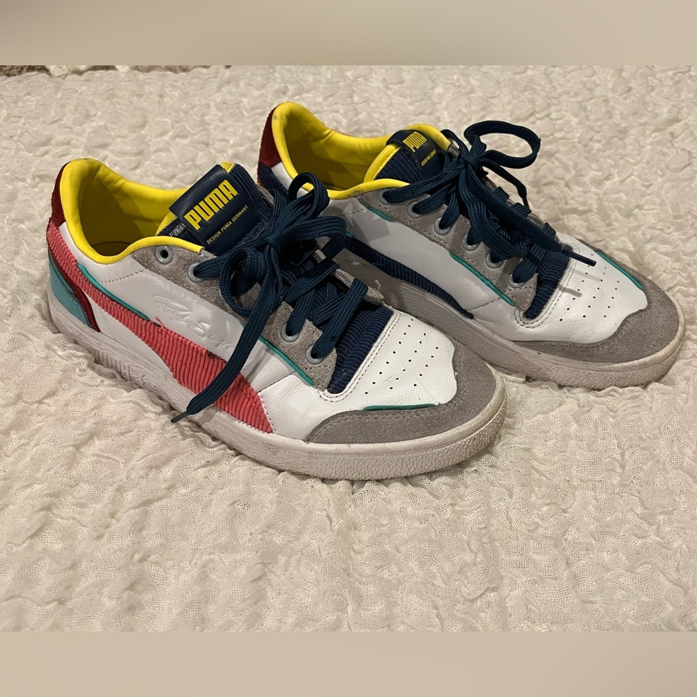 Puma Ralph Sampson Lo Bubblegum Kids shoe, red White Gray Sneakers, #PUMA